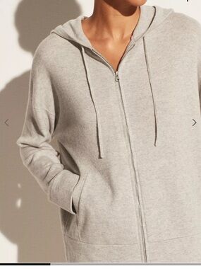 Vince cashmere Light Gray Zip-Up Hoodie